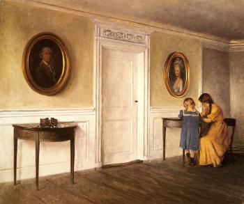 Peter Ilsted : Two of the Artist's Daughters At Liselund